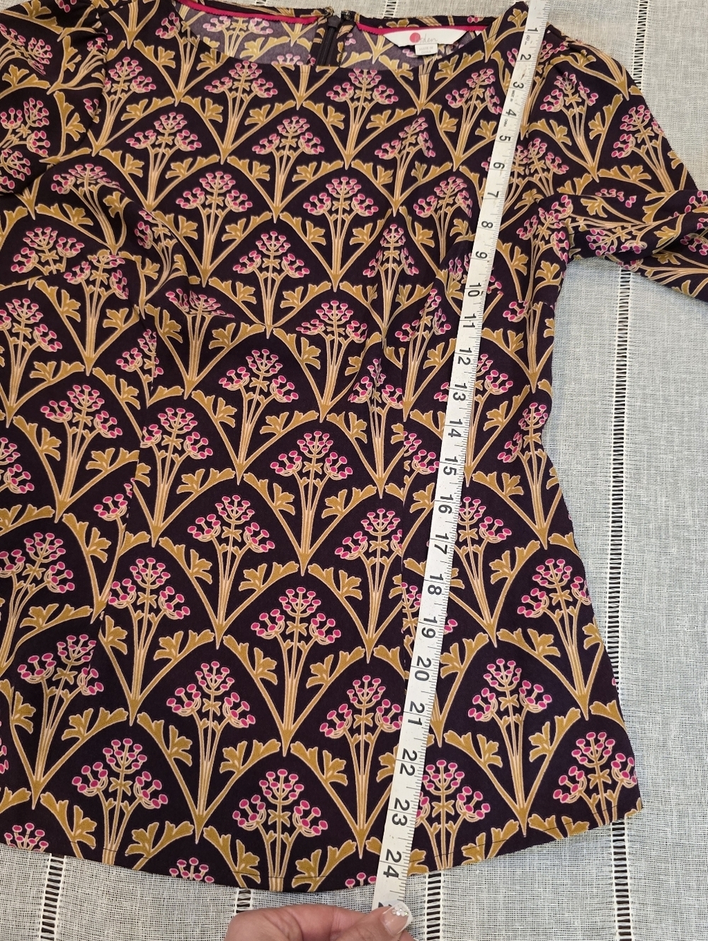 Boden Short Sleeve Floral Multicolor Blouse Top Size 4 - Picture 10 of 11